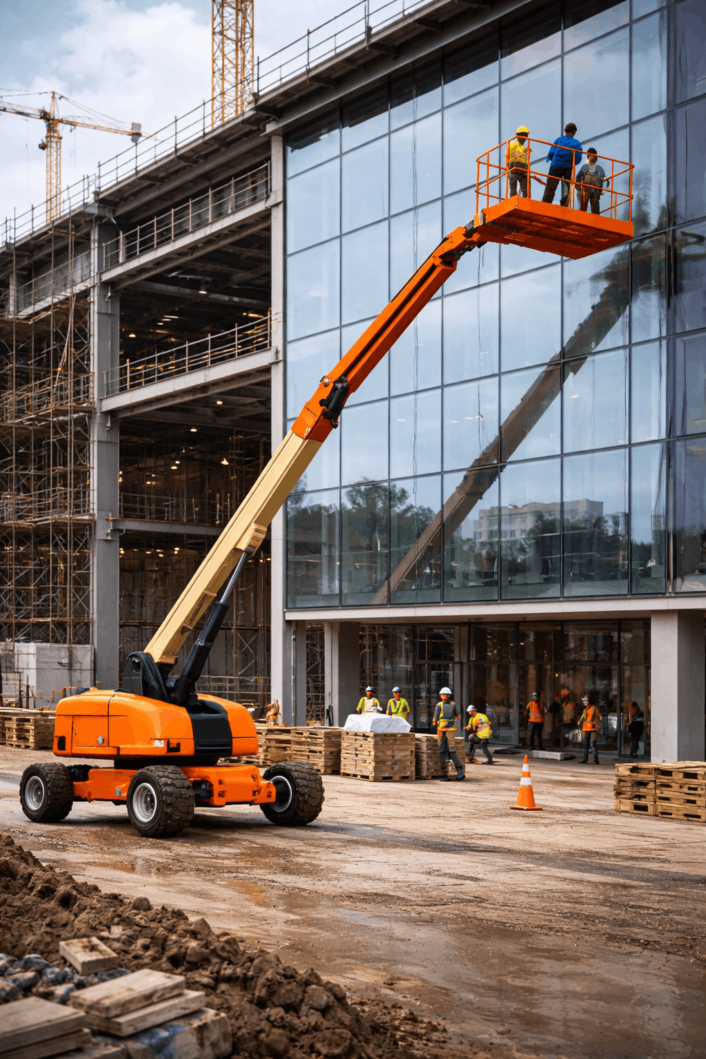 Boom Loader Rental Abu Dhabi, Dubai, Sharjah City, Ajman City,Ras Al Khaimah,Fujairah,Umm Al Quwain,Al Ain